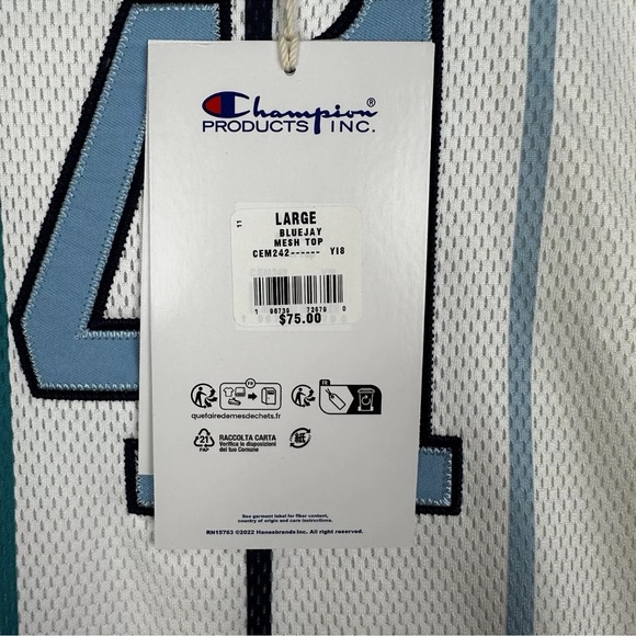 NWT Champion Men’s S, M, L Glen Rice 41 Jersey Blue Jay Mesh Top Retro Rare NBA - Picture 5 of 11
